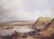 William Callow Ehrenbreitstein and Koblenz from the heights of Pfaffendorf (mk47) oil painting on canvas